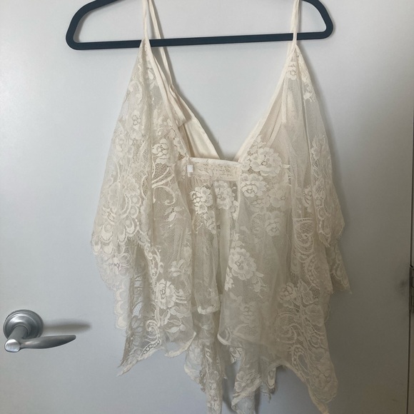 Jen’s pirate Booty white flowy lace blouse - Picture 2 of 4